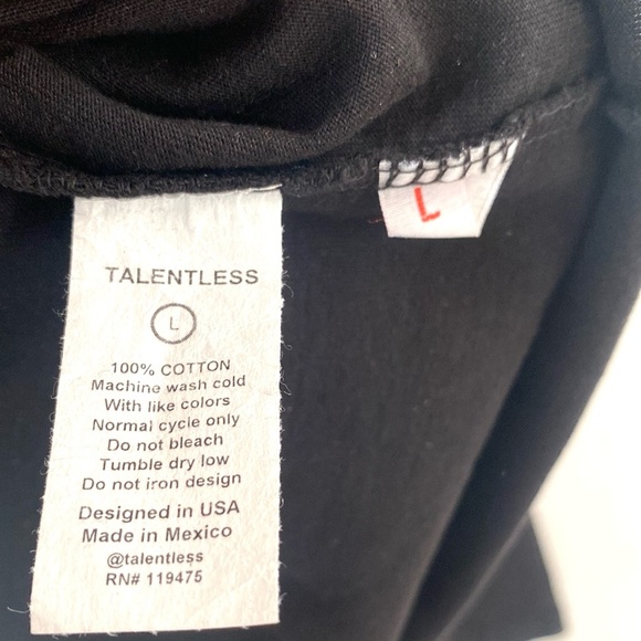 (A11) NEW TALENTLESS“Some May Say We Are Talentless” Butterfly Tee, Sz L, NWOT - Picture 7 of 7